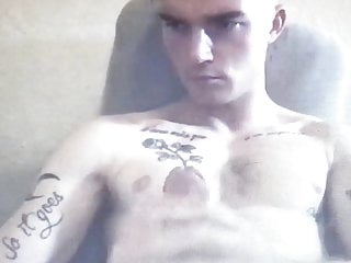 Hot tattooed dude busts a nut...