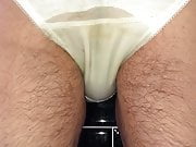 Pissing in my big white cotton knickers