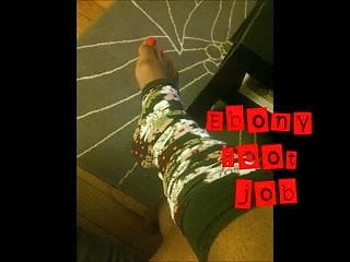 Ebony Foot Job In Legwarmers