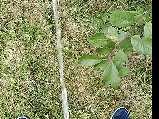 Master Ramon pisses horny in the park, golden shower