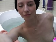 Gorgeous babe has sexy fun in the bath