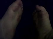 Chubby Friend makes a foot fetish video (dark 1st attempt)