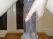 filling my pussy with an extra wide purple dildo part 1