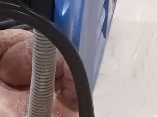I put a big bottle cap as a round head on a ribbed tubed for maximum ribbed dildo to really make my sissy boi anal wet and loose for the next huge throbbing cock to stuff my bussy  It felt so good I came.