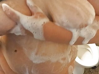 Huge, Her Tits, Soap, Rubbing