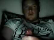 Sexy dude wanking his cock in the dark