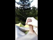 Norwegian guy masturbating in the woods of Norway