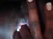 My Kenyan fuckmate fingering her pussy for me 