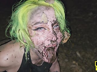 Wild and rough walk (enema, humiliation, piss, prolapse, dirt)