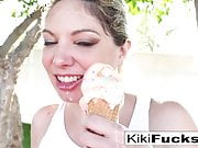 Kiki Daire has a sexy, messy time with some ice cream