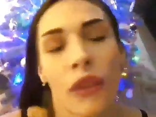 Girl Cums, Christmas, Cumshot in Mouth, Hot Girl