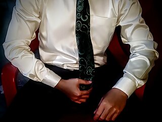 Cumming in shirt and tie after...