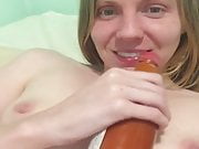 White MILF Stuffing Her Pussy With Household Items
