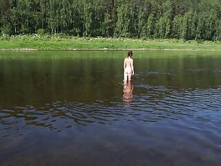 Nude In Volga River