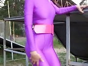 Katya in pink spandex
