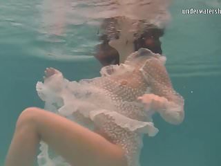 Teens in Bikinis, Under Water Show, Bikini, White Russian