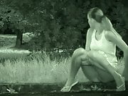 Caught Pissing On Night Vision CCTV