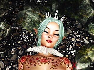 Beautiful Fairy Orcs video: Threesome with a beautiful hot fairy and two orcs in the night forest