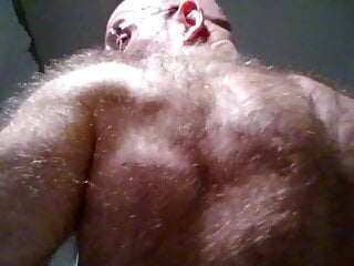 OMG ! Bald Hirsute Mature Shows His Hairy Back And Chest