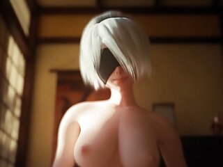 NieR:Automata 3D porn: 2B Riding Cowgirl