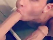 Andrew sucking on a small dildo