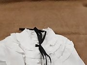 Pretty white blouse used as cum rag