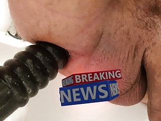 Xtreme breaking news closeup ribbed anal...