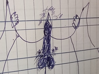  video: Artsy drawing with the help of a pencil while having sex