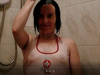 Nurse taking a shower