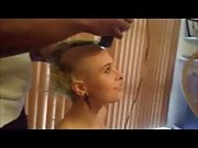 Punk girl gets head shaved