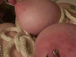  video: Tied up tits roughed up