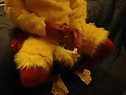 latex chicken cuming in his hood