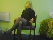 Crossdresser dangles her shoes short version