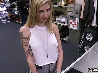 Gorgeous Blonde Chick Fucked at the Pawn shop - XXX Pawn