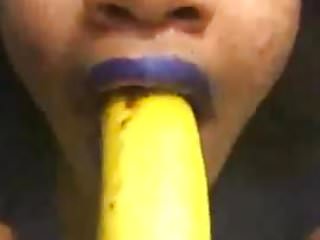 Sucking a banana on skype