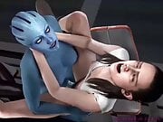 Rey gets pounded by Liara (futa)