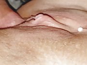 Fucking her pierced pussy, pulsing clit squirts on cock