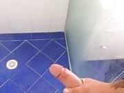 big cock jacking off huge cumshot in shower