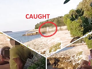 Teen teacher sucks my cock in a public beach in Croatia in front of everyone - it&#039;s very risky with people near- MissCreamy