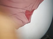 Huge pissing on hobby bra and panty.