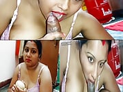 Indian desi maid left by owner to cook Sammy