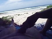 Wife pulling me off on the Beach Pt1