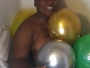 ebony Couple Balloons and bubbles play 