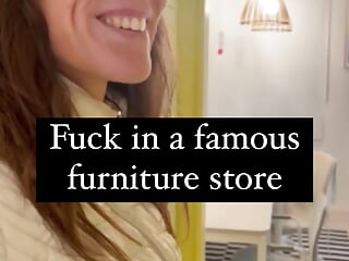 Lety Howl is looking for a stranger in a famous furniture store to go fuck him in the public toilet.