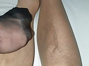 Tan pantyhose rub