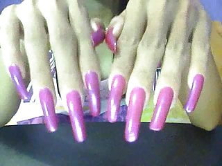 Filipina, Fingernails, Pink, Long Fingernails