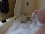 Having a bubble bath