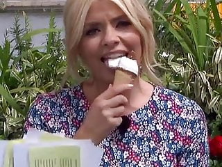 HOLLY WILLOUGHBY LICKING ICE CREAM SLO MO 