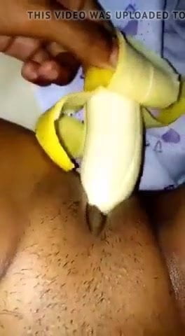 Indian wife is doing banana masterbation