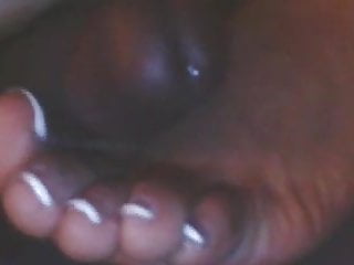 Pedicure, French, In French, Ebony